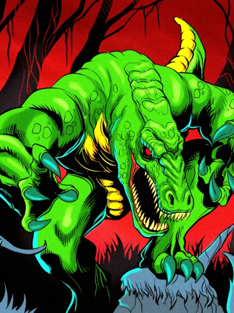 Alternative view of Werecroc Art Fantasy Wall Art from Ward TCG