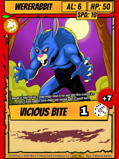 Alternative view of Wererabbit Fantasy Canvas Artwork from Ward TCG