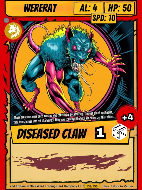 Alternative view of Wererat Fantasy Canvas Print from Ward TCG