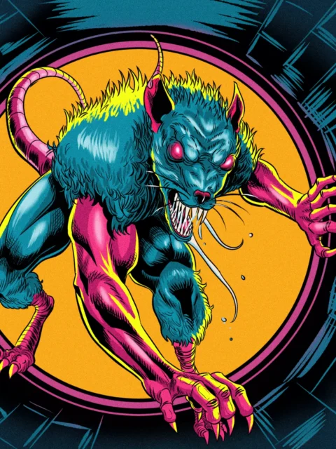 Alternative view of Wererat 1 Art Fantasy Canvas Artwork from Ward TCG