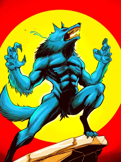 Alternative view of Werewolf Art Canvas Art Print from Ward TCG