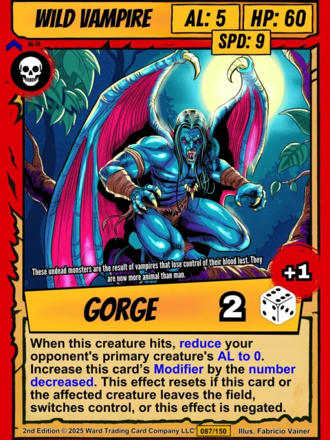 Alternative view of Wild Vampire Fantasy Canvas Artwork from Ward TCG