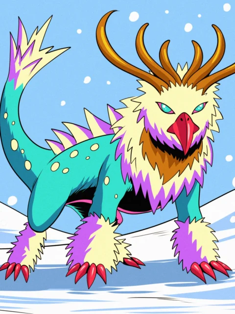 Alternative view of Winter Griffin Alt Art Canvas Print from Ward TCG