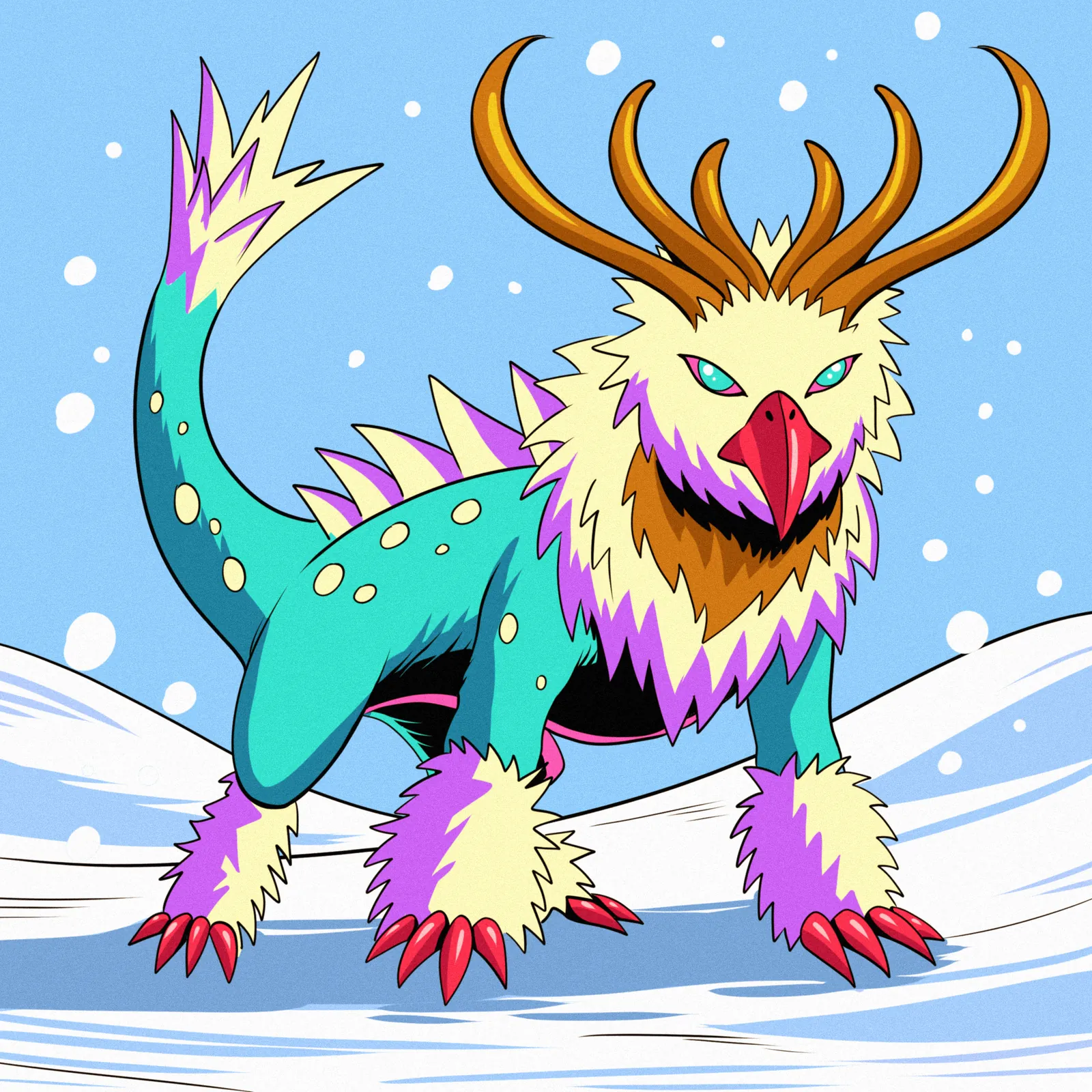 Winter Griffin Alt Art Canvas Print from Ward TCG - Image 2