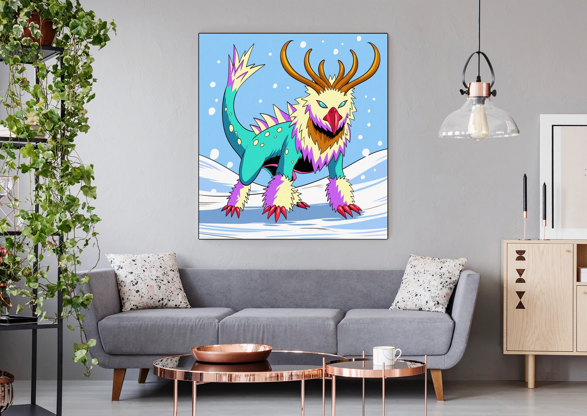 Winter Griffin Alt Art Canvas Print from Ward TCG - Image 3