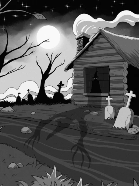 Alternative view of Witches Cabin 2 Art Fantasy Canvas Print from Ward TCG