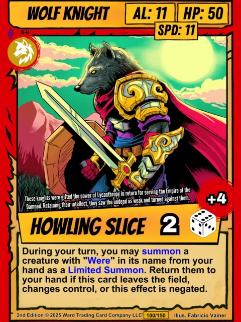 Alternative view of Wolf Knight Canvas Art Print from Ward TCG