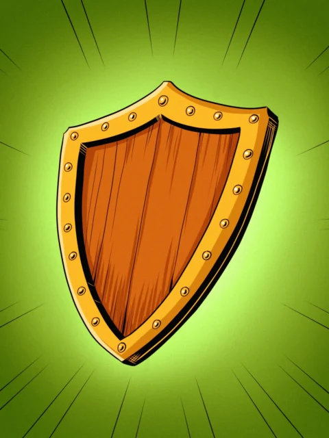 Alternative view of Wood Shield Art Fine Art Canvas from Ward TCG