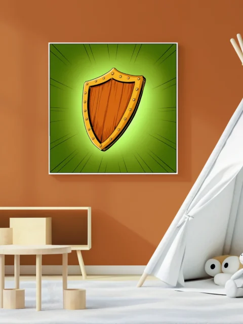 Wood Shield Art Fine Art Canvas from Ward TCG