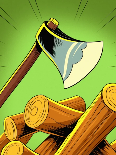 Alternative view of Wwod Axe Art Canvas Art Print from Ward TCG