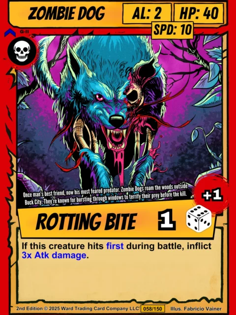 Alternative view of Zombie Dog Fantasy Art Print from Ward TCG