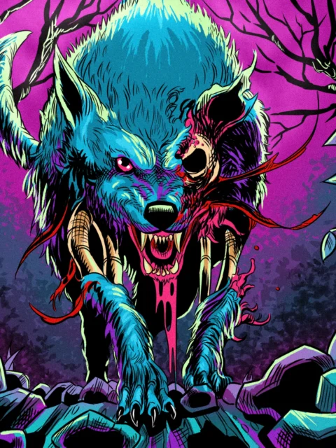 Alternative view of Zombie Dog Art Fantasy Art Print from Ward TCG