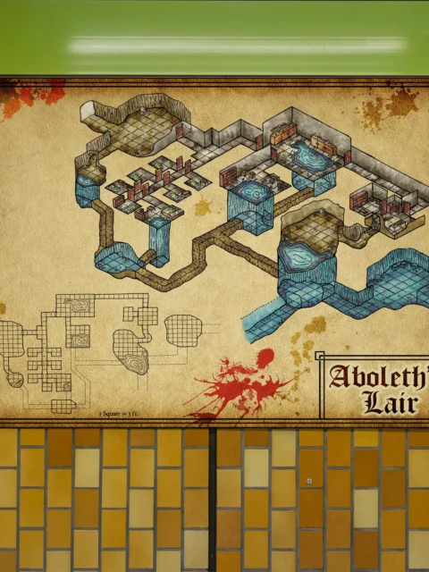 Aboleth Lair No Labels Fine Art Canvas from Elven Tower Cartography