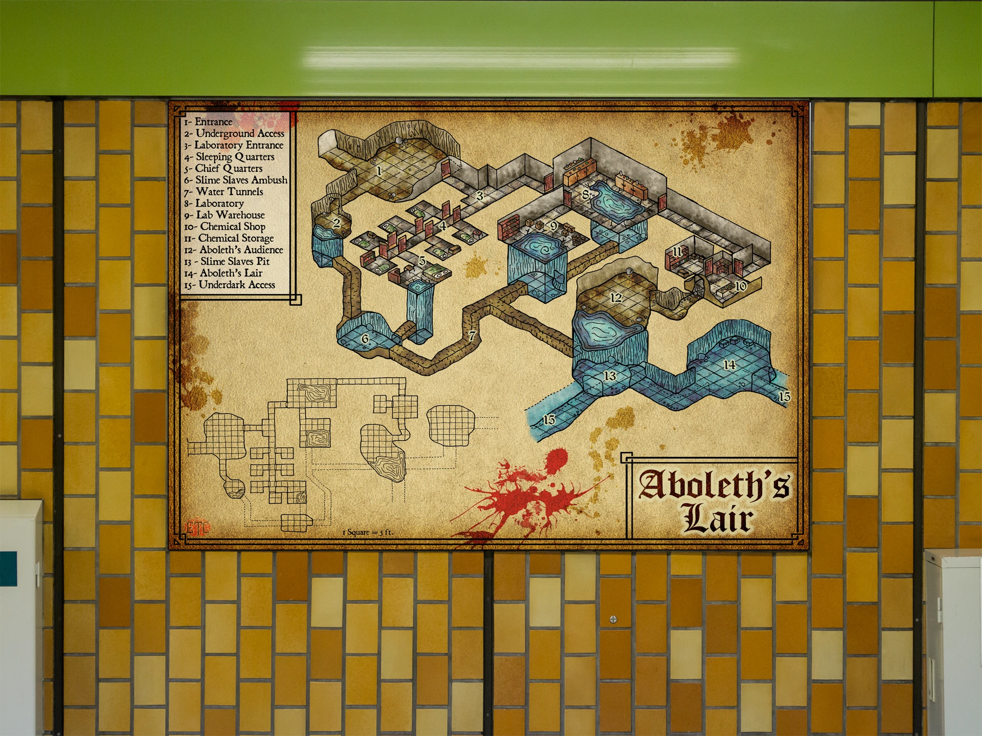 Aboleth Lair Fantasy Wall Art from Elven Tower Cartography - Image 5