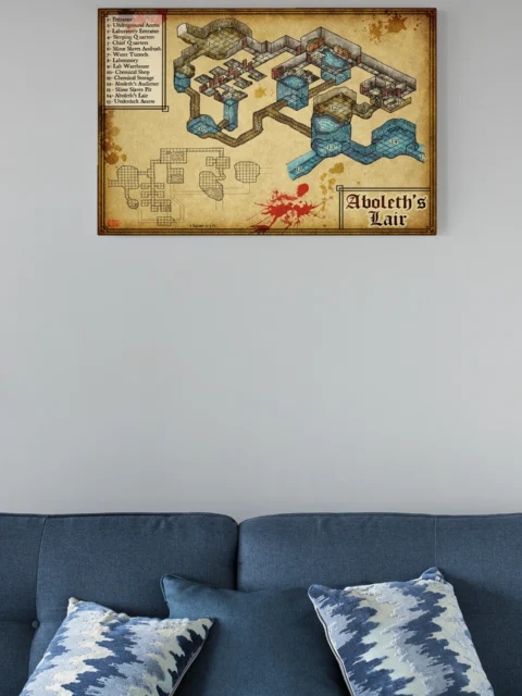Aboleth Lair Fantasy Wall Art from Elven Tower Cartography