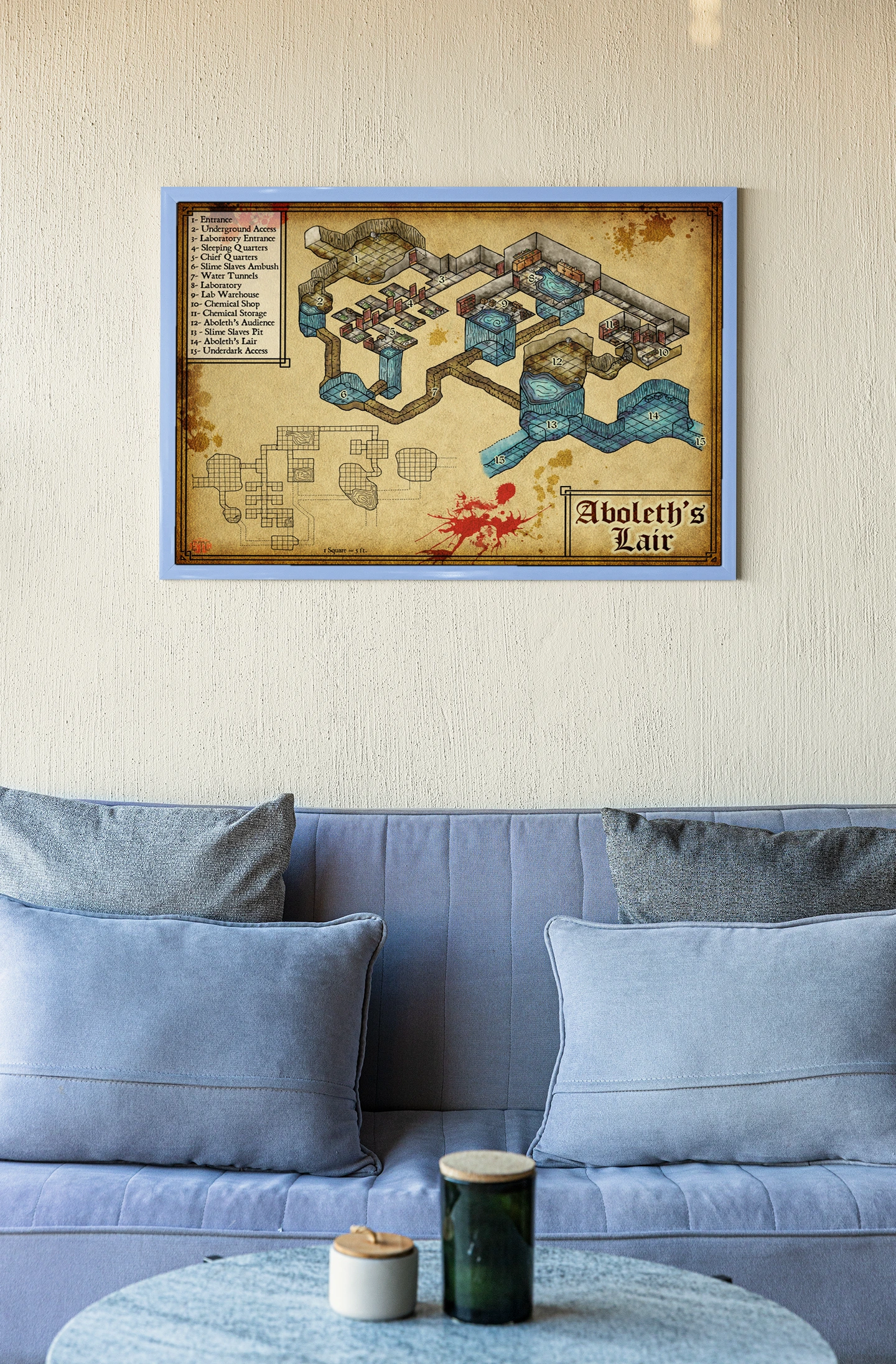 Aboleth Lair Fantasy Wall Art from Elven Tower Cartography - Image 3
