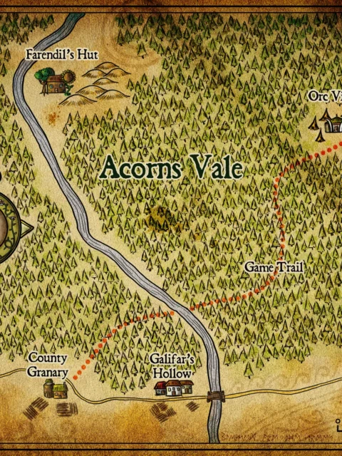 Alternative view of Acorns Vale Gallery Archival Print from Elven Tower Cartography