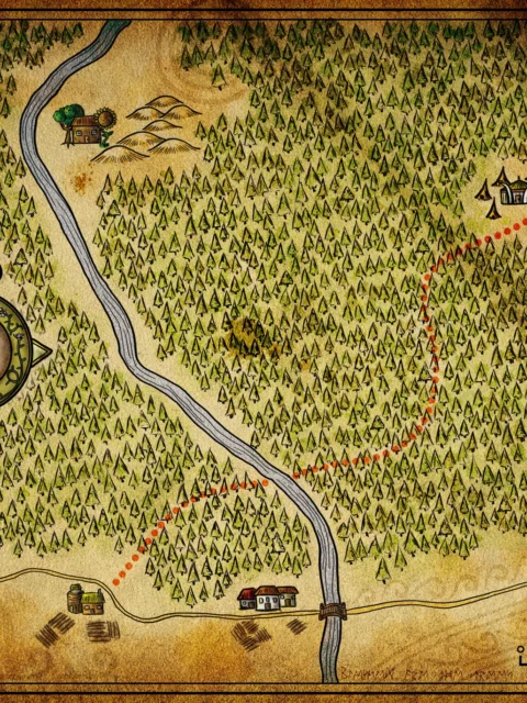 Alternative view of Acorns Vale No Labels Canvas Wall Art from Elven Tower Cartography