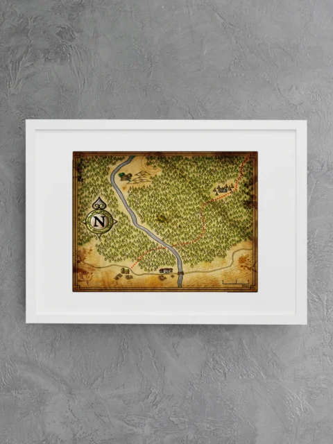 Acorns Vale No Labels Canvas Wall Art from Elven Tower Cartography
