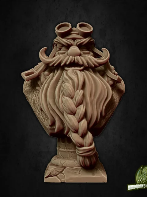 Aviator Bust — Clan Oakentap Dwarf Miniature