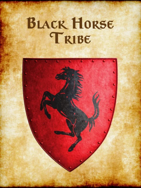 Alternative view of Black Horse Tribe Fantasy Canvas Print from Anna Meyer