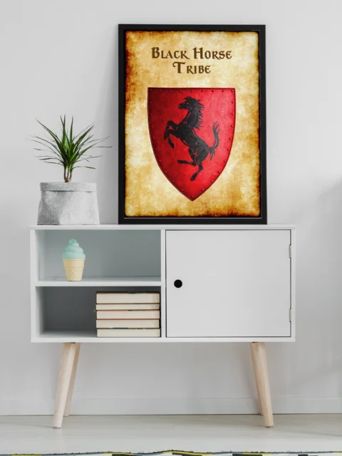 Black Horse Tribe Fantasy Canvas Print from Anna Meyer