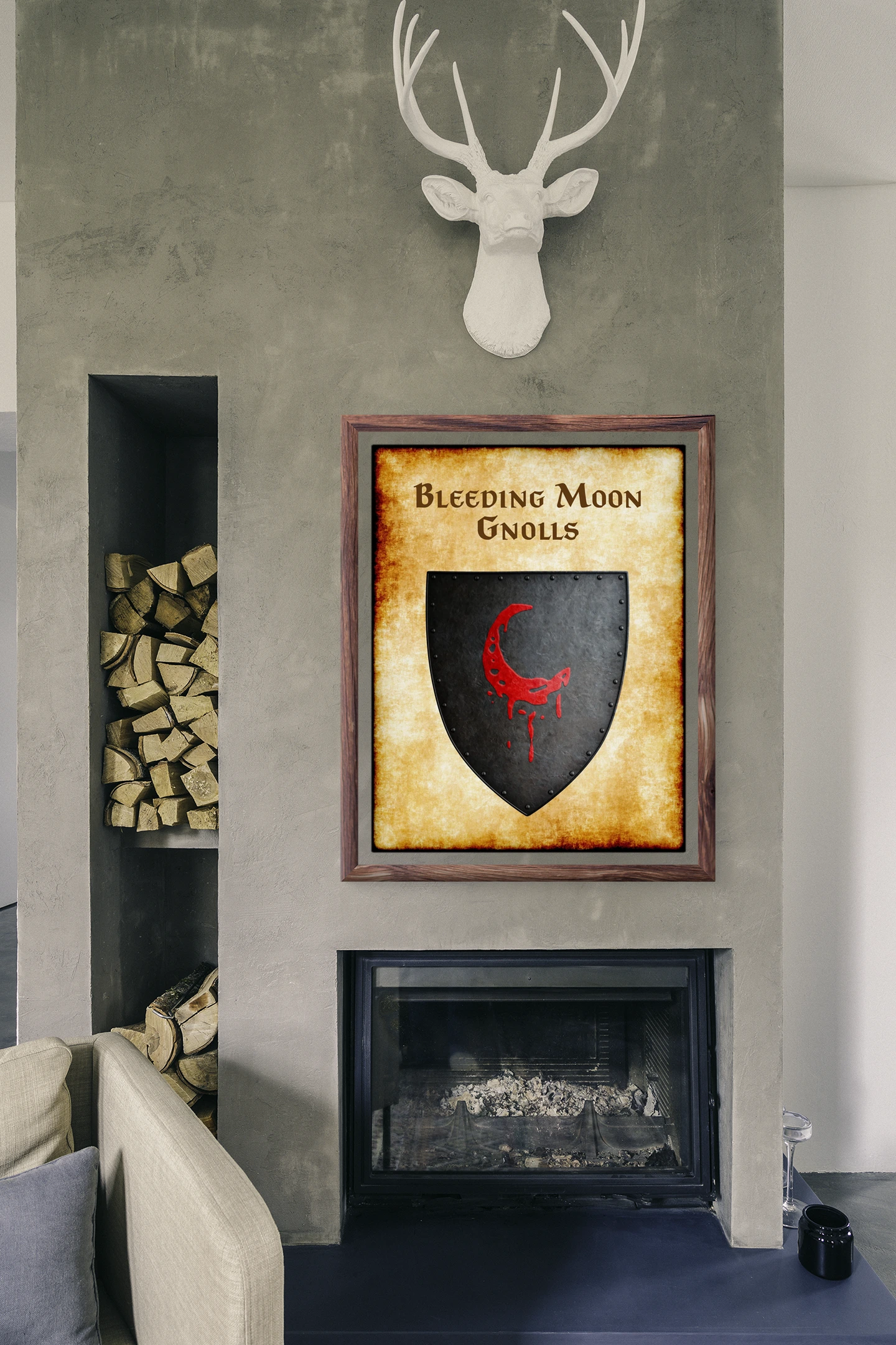 Bleeding Moon Gnolls Fantasy Canvas Print from Anna Meyer