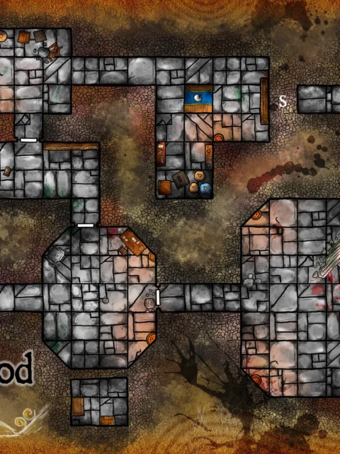 Alternative view of Blood Temple Canvas Print from Elven Tower Cartography