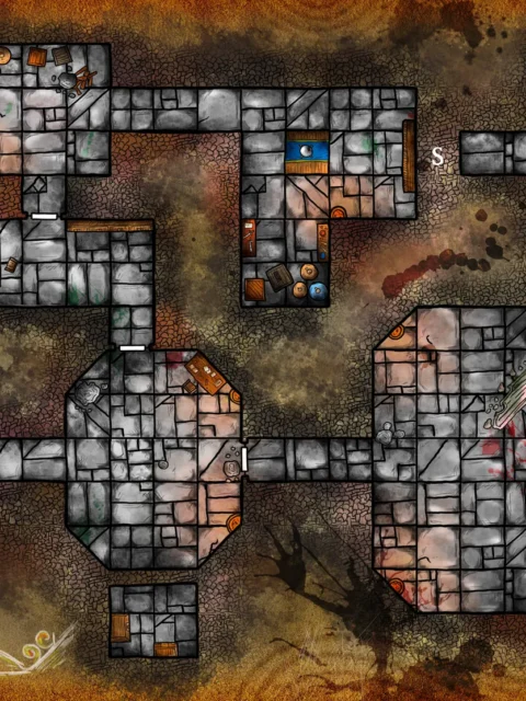 Alternative view of Blood Temple Notitle Gallery Archival Print from Elven Tower Cartography