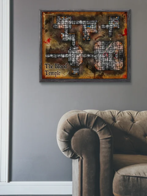 Blood Temple Canvas Print from Elven Tower Cartography