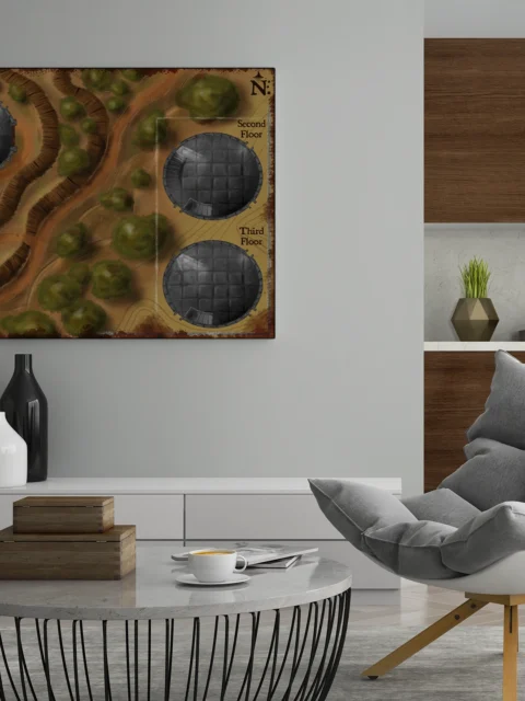 Border Tower Gallery Canvas Print from Elven Tower Cartography