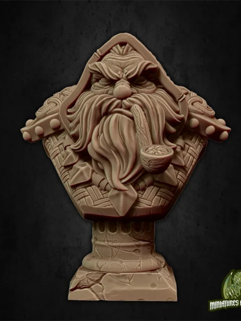 Bounty Hunter Bust — Clan Oakentap Dwarf Miniature