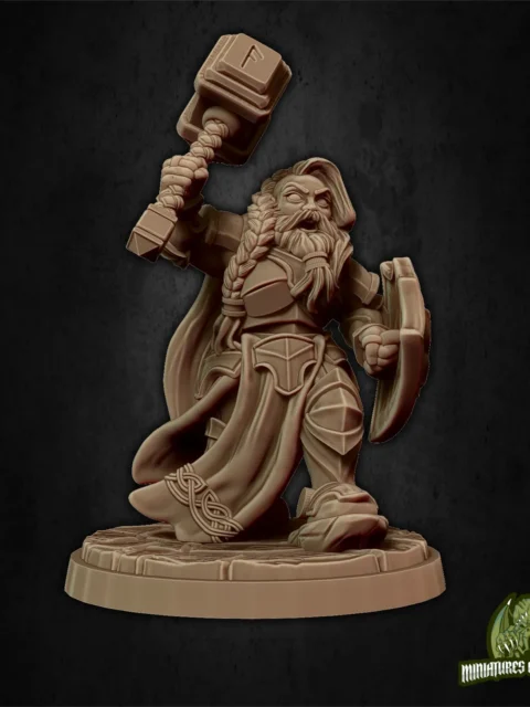 Alternative view of Bryna The Indomitable Bearded — Clan Oakentap Dwarf Miniature