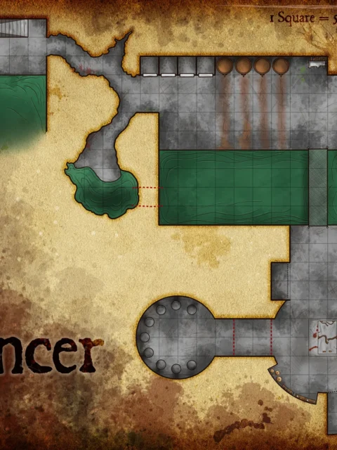 Alternative view of Cancer Pit Dm Grid Fine Art Canvas from Elven Tower Cartography
