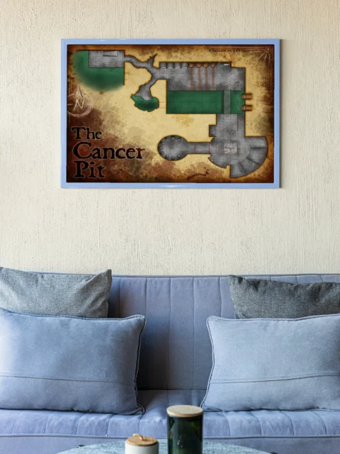 Cancer Pit Dm Grid Fine Art Canvas from Elven Tower Cartography