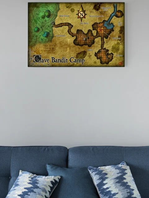Cave Bandit Camp Canvas Art Print from Elven Tower Cartography