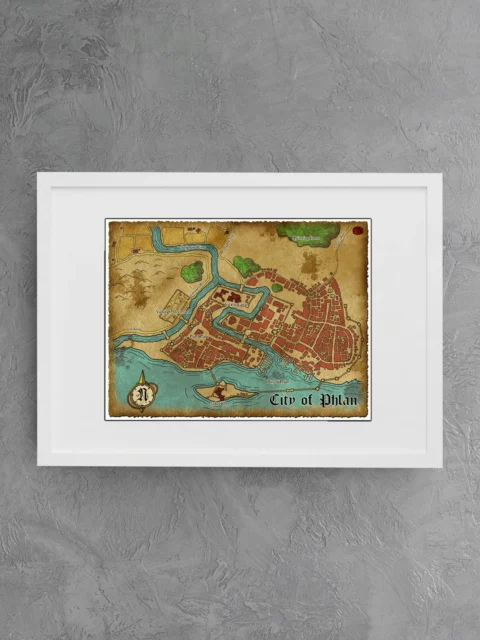 City Of Phlan Fantasy Art Print from Elven Tower Cartography