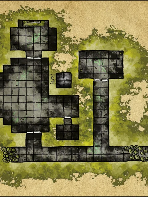 Alternative view of Cursed Crypt Fantasy Wall Art from Elven Tower Cartography