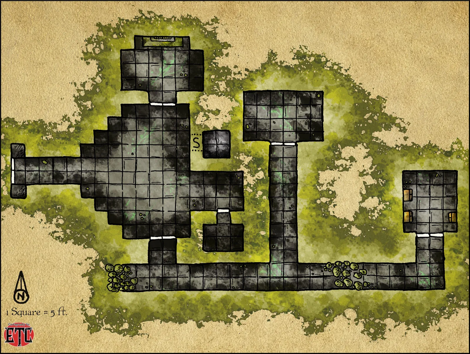 Cursed Crypt Fantasy Wall Art from Elven Tower Cartography - Image 2