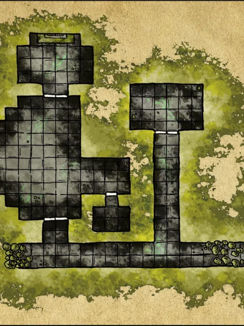 Alternative view of Cursed Crypt No Labels Fine Art Canvas from Elven Tower Cartography