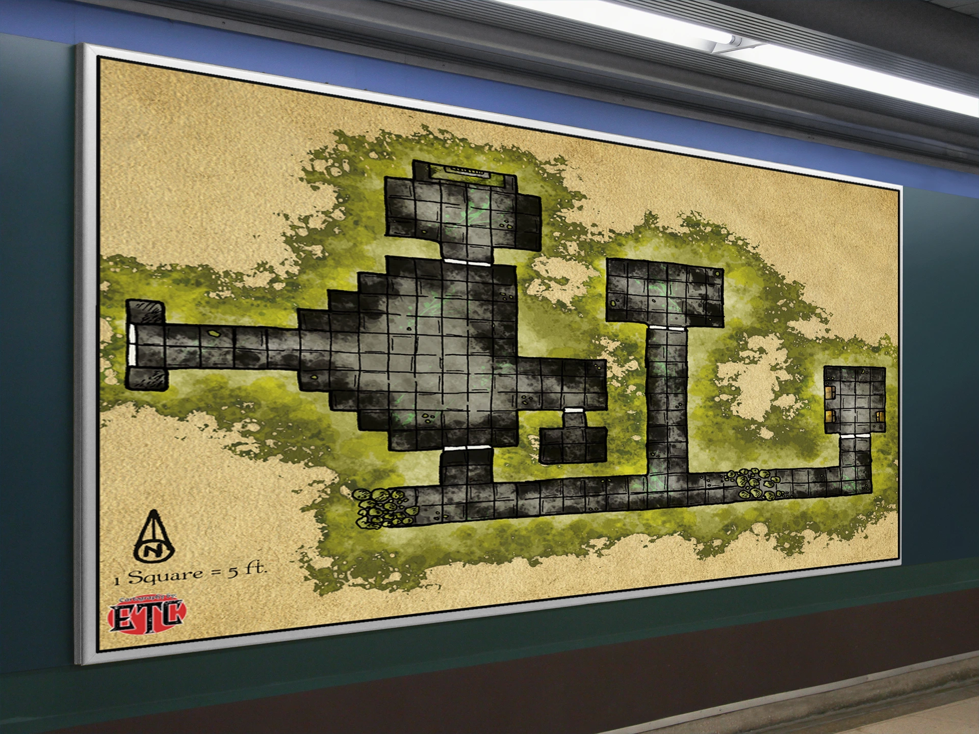 Cursed Crypt No Labels Fine Art Canvas from Elven Tower Cartography - Image 5