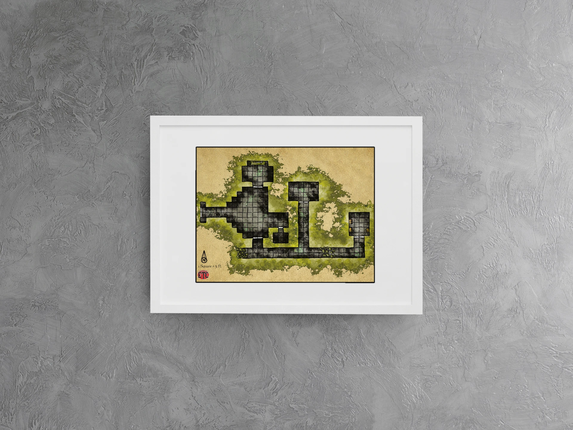 Cursed Crypt No Labels Fine Art Canvas from Elven Tower Cartography - Image 3