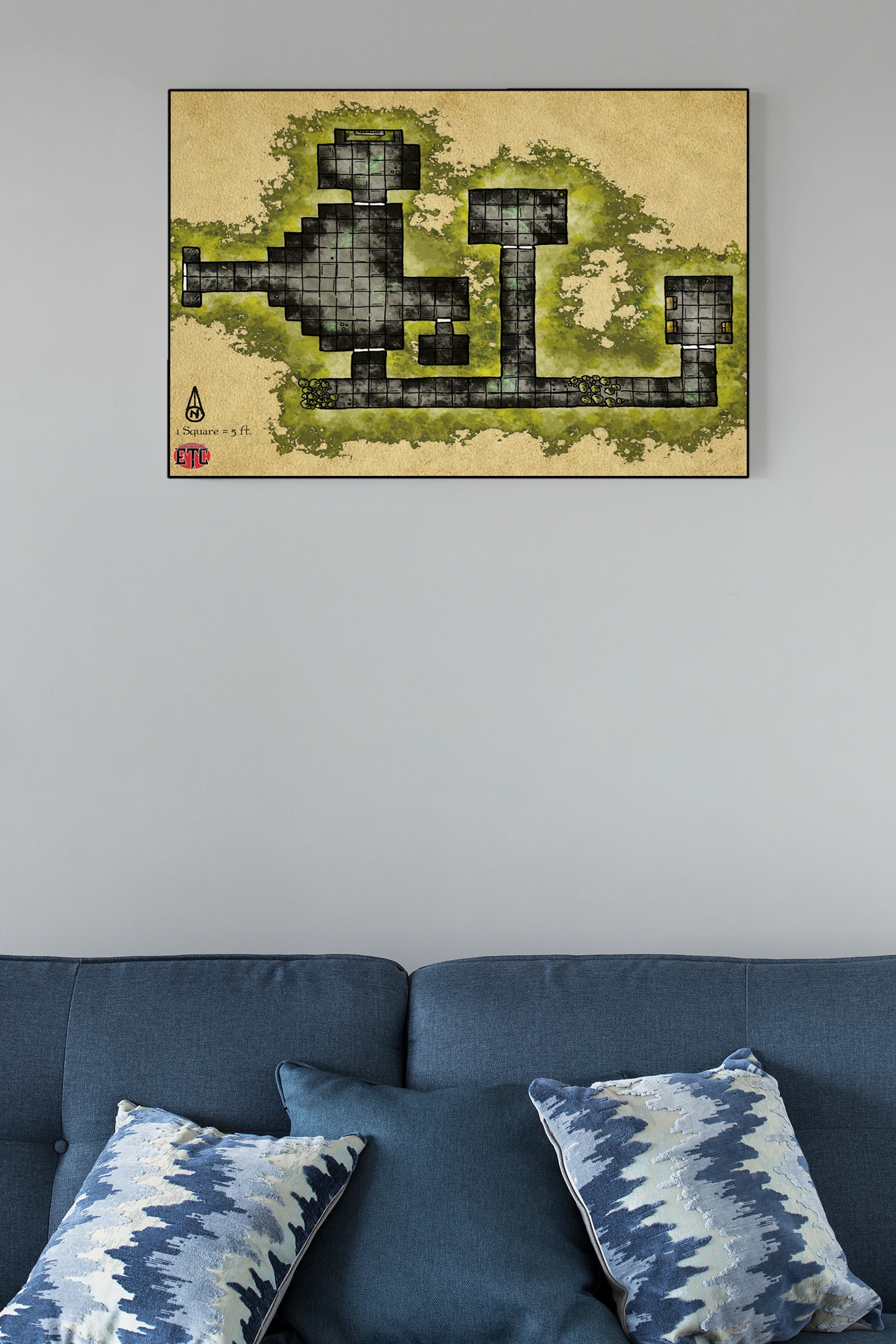 Cursed Crypt No Labels Fine Art Canvas from Elven Tower Cartography - Image 4