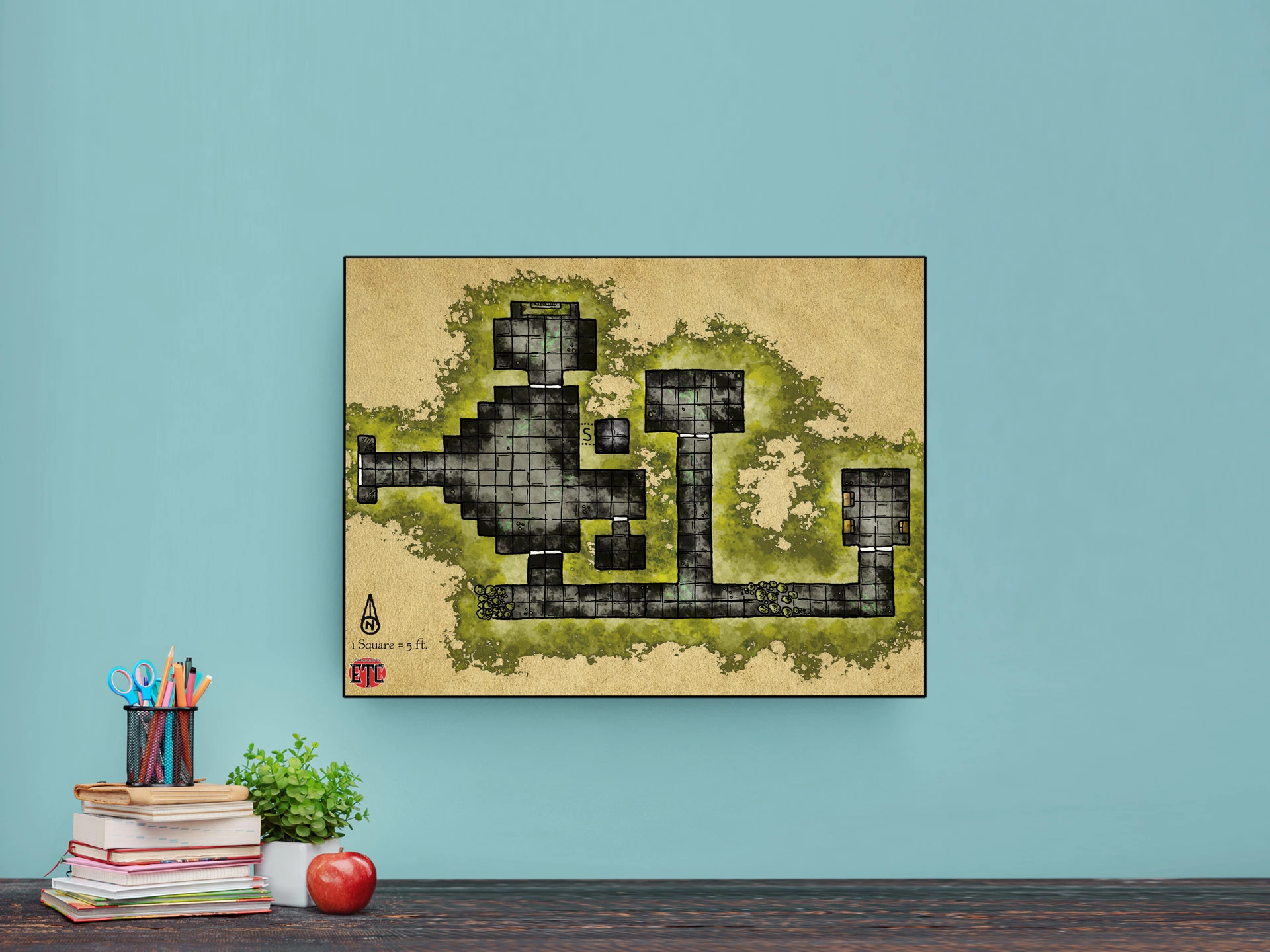 Cursed Crypt Fantasy Wall Art from Elven Tower Cartography - Image 4