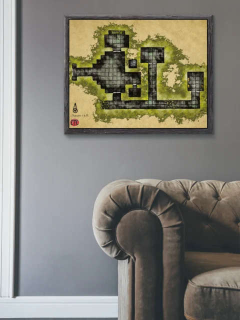 Cursed Crypt Fantasy Wall Art from Elven Tower Cartography