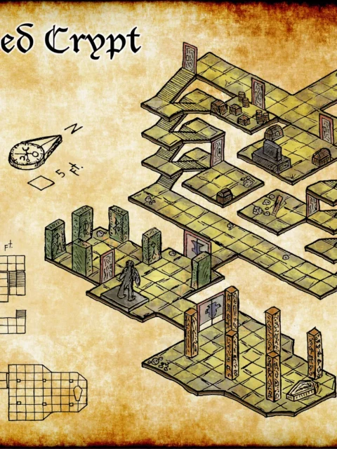 Alternative view of Cursed Crypts Canvas Art Print from Elven Tower Cartography