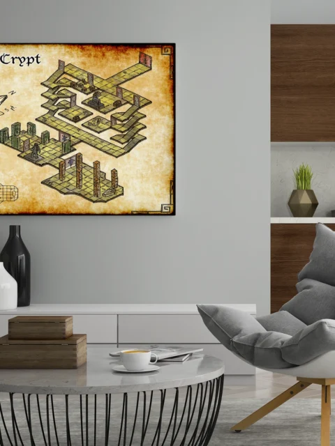 Cursed Crypts Canvas Art Print from Elven Tower Cartography