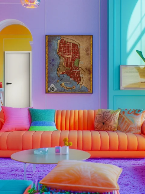 Deep Water Harbor Canvas Wall Art from Elven Tower Cartography