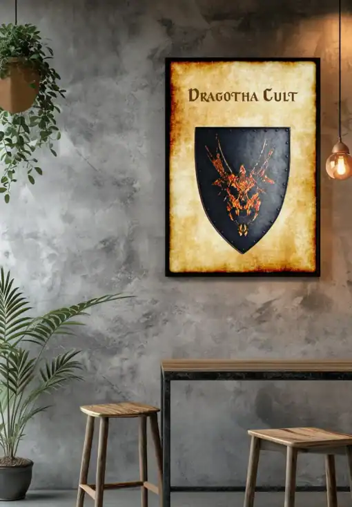 Dragotha Cult Heraldry Canvas - Anna Meyer Greyhawk Art