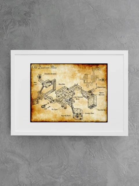 Dwarven Mine Fine Art Canvas from Elven Tower Cartography